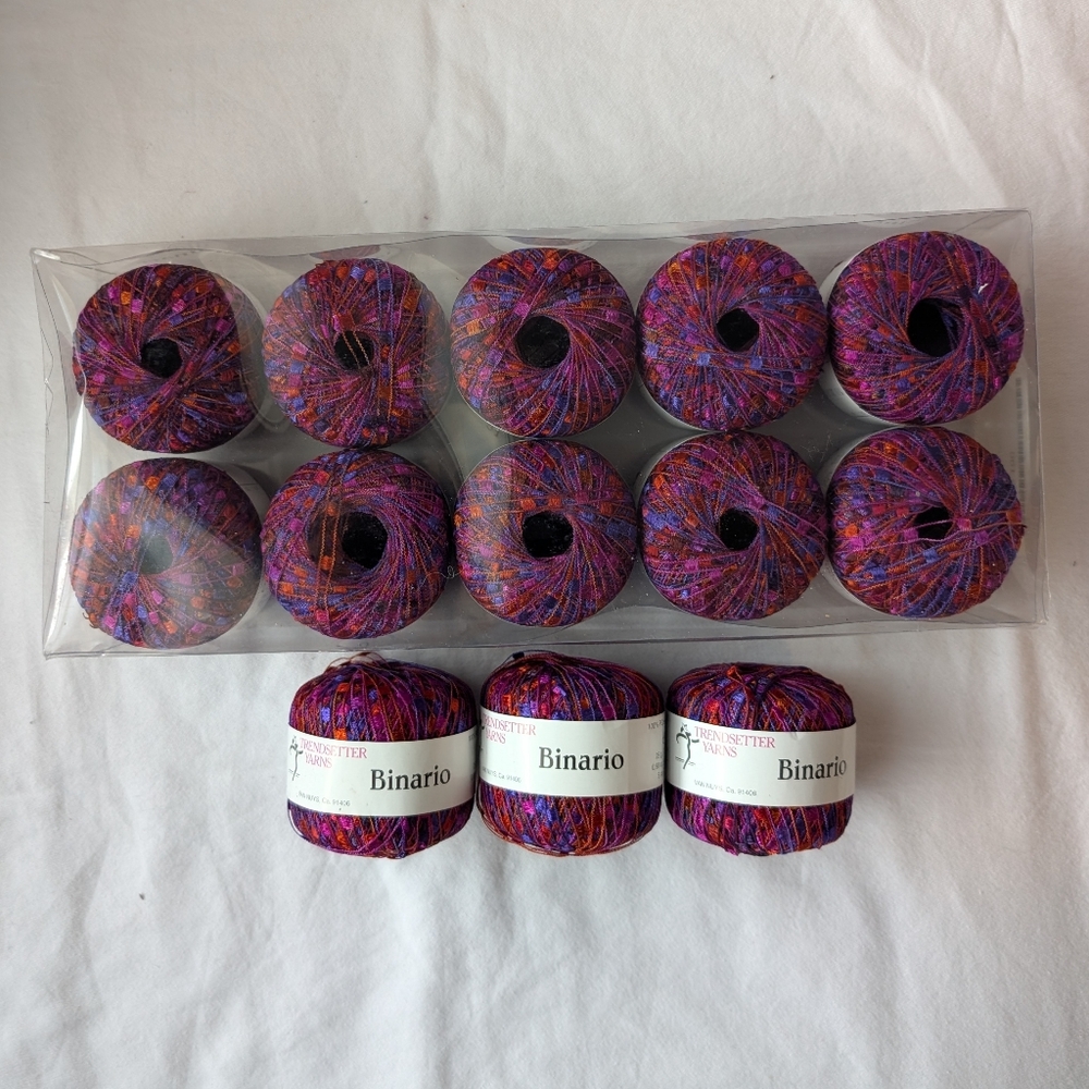 Trendsetter Binario Orange Purple Pink Multicolor Ladder Yarn - 13 Balls